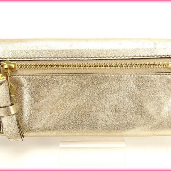 Chloe Wallet Purse Long Wallet Gold Woman Authentic Used - Picture 3 of 5